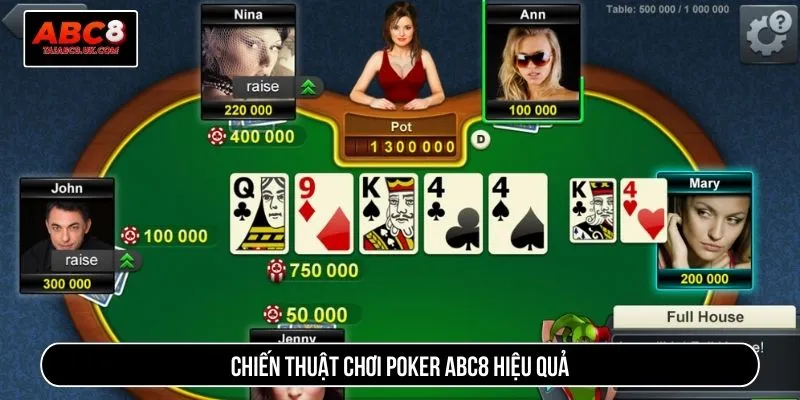 Chiến thuật chơi poker ABC8 hiệu quả