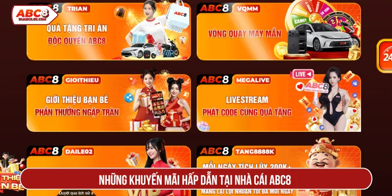 Hàng loạt khuyến mãi cực khủng chỉ có tại nhà cái ABC8
