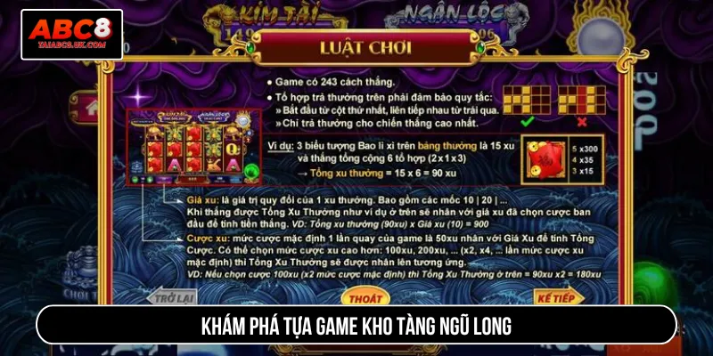 Kho Tàng Ngũ Long thiết kế sống động và hấp dẫn